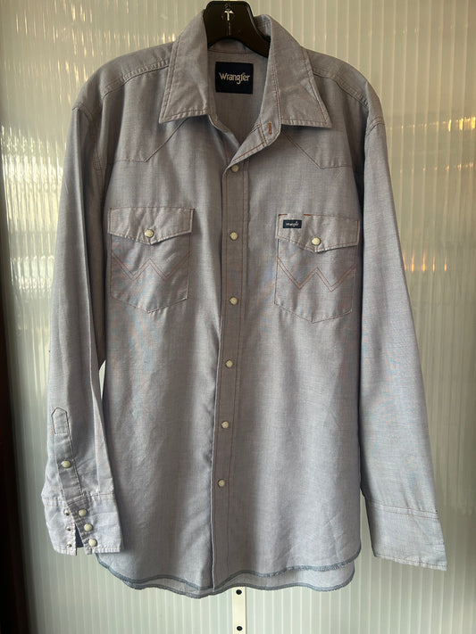 Wrangler Blue Chambray Western Shirt