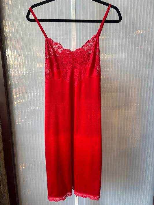 1970s Red Nylon Slip