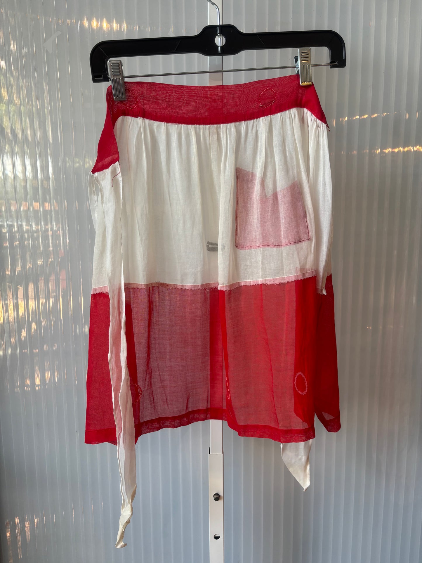 Sheer Red and White Apron