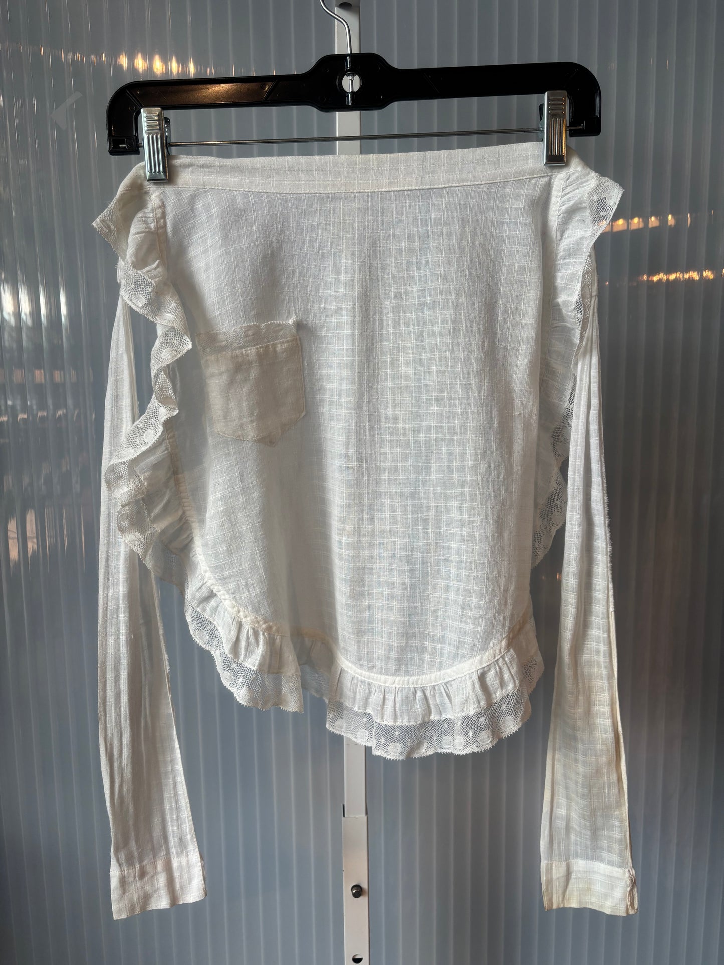 White Sheer Plaid Apron