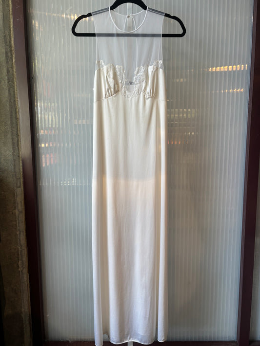 1980s Long White Nylon Nightgown