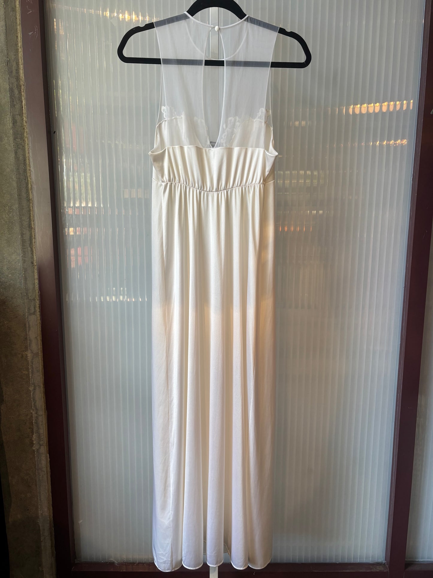 1980s Long White Nylon Nightgown
