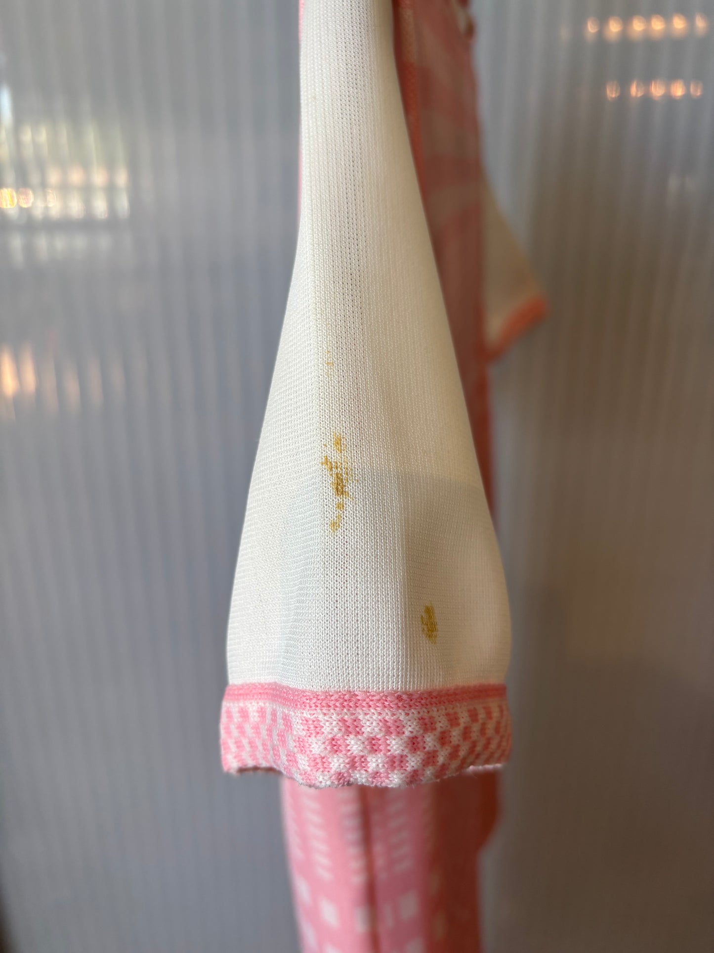 1970s Pink and White Check Vest, Top, & Pants Set