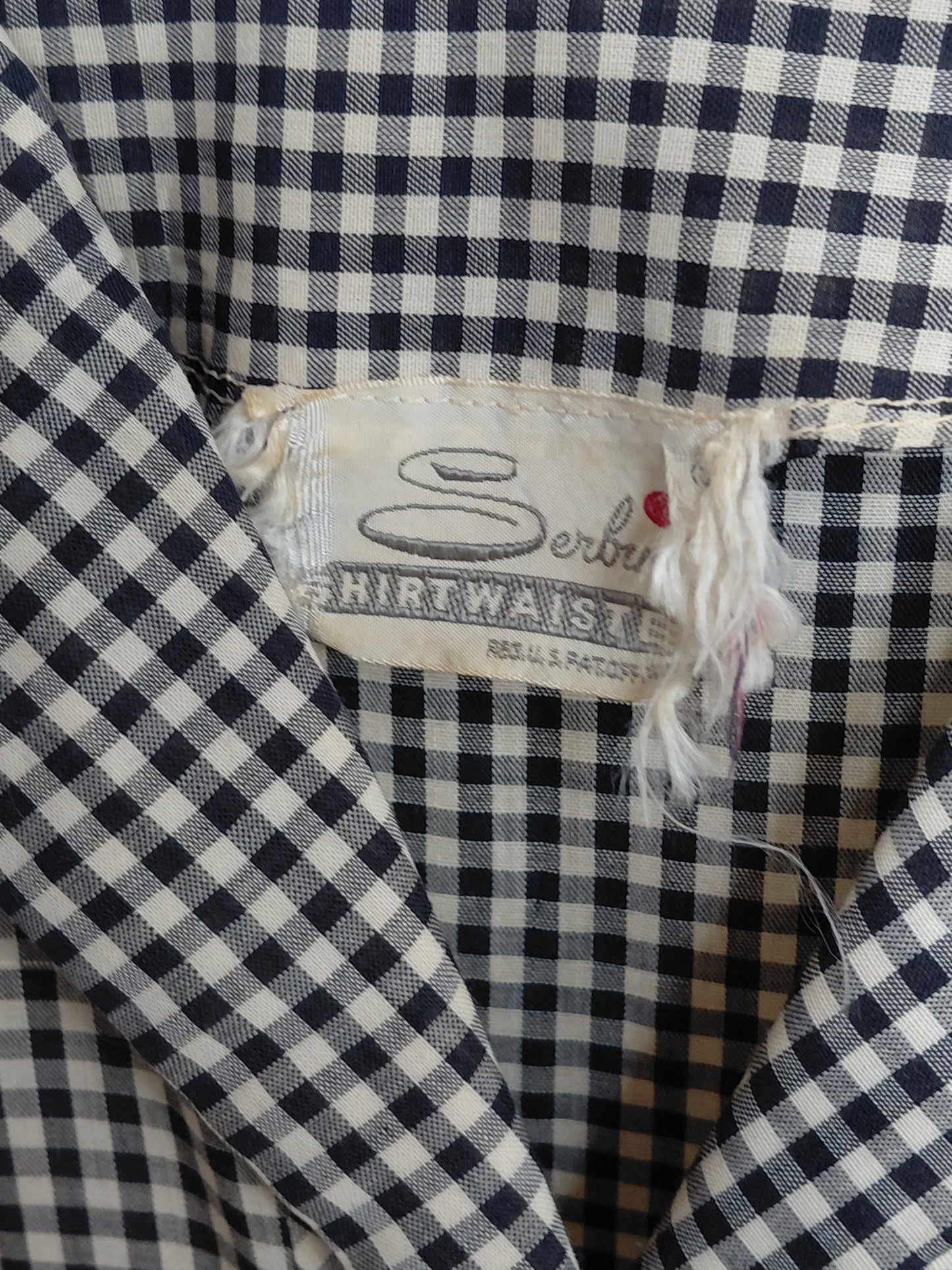 1960s Gingham Shirtwaist Tiered Dress