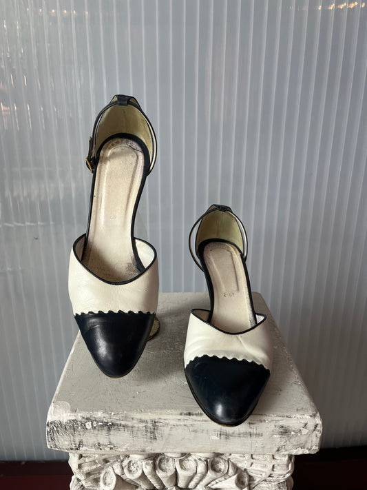 1950s Two Tone Heels w/ strap