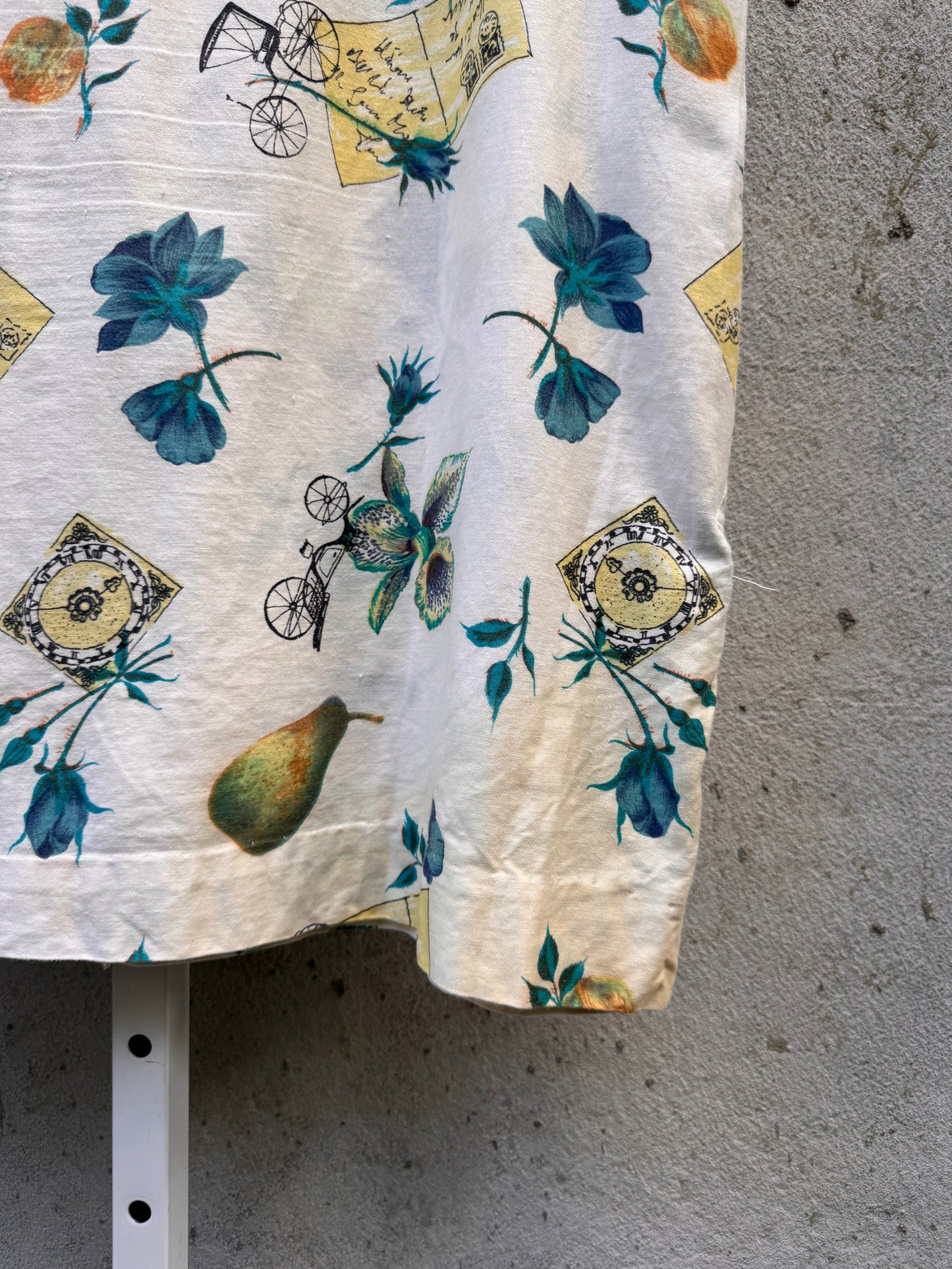 1970s Button Up Patterned Lounge Dress