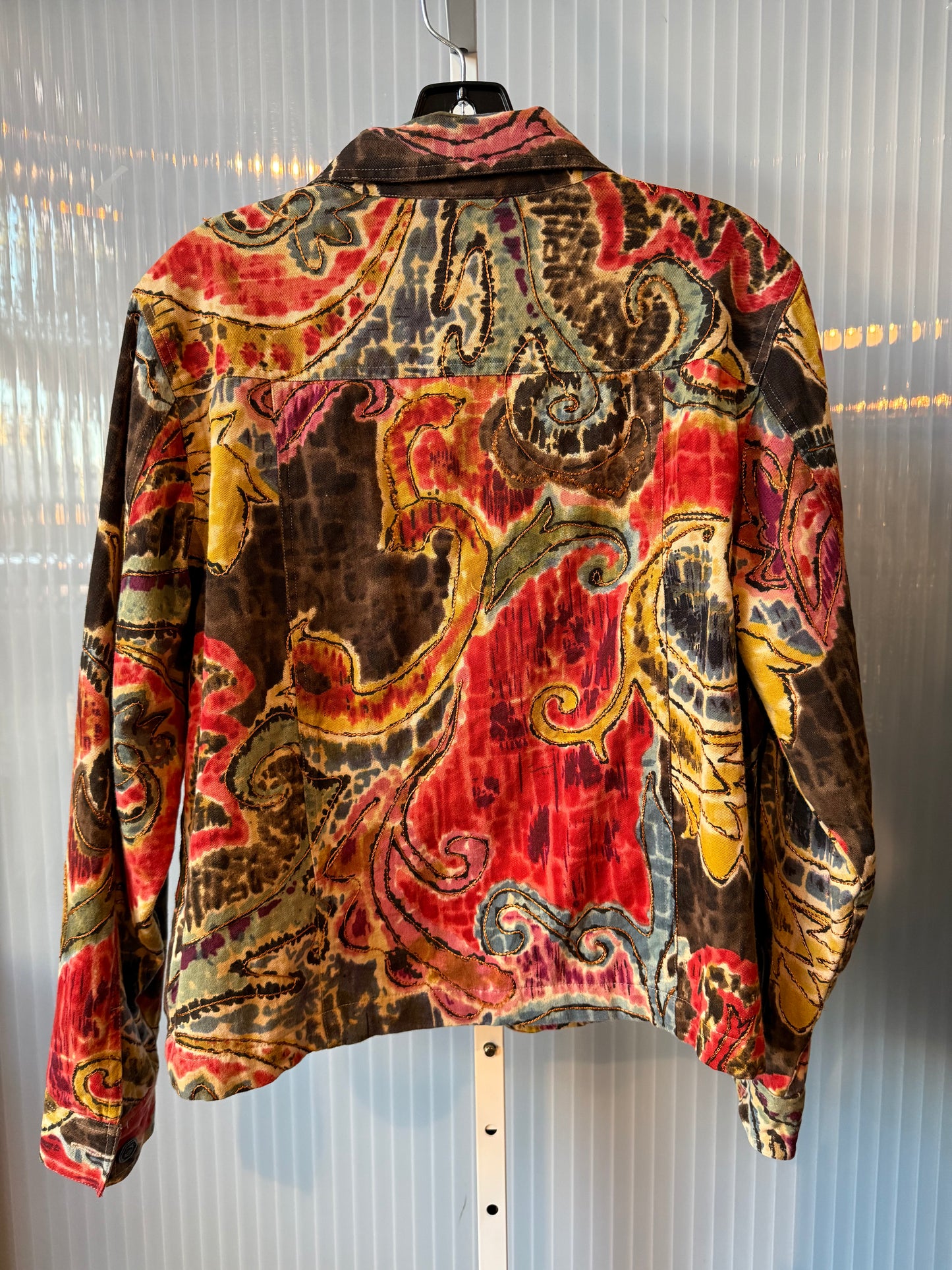 1990s Coldwater Creek Tie-Dye Embroidered Jacket