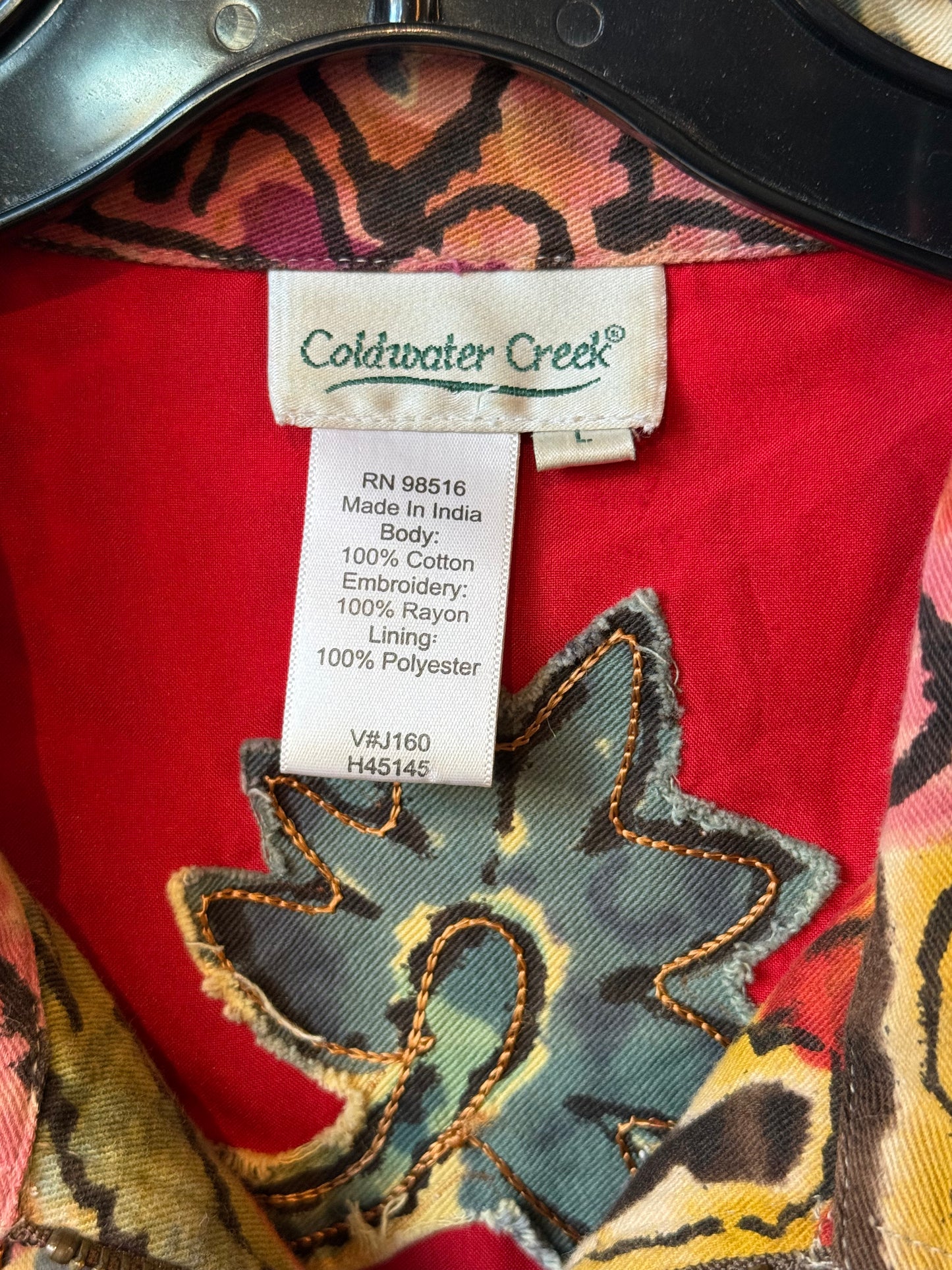1990s Coldwater Creek Tie-Dye Embroidered Jacket