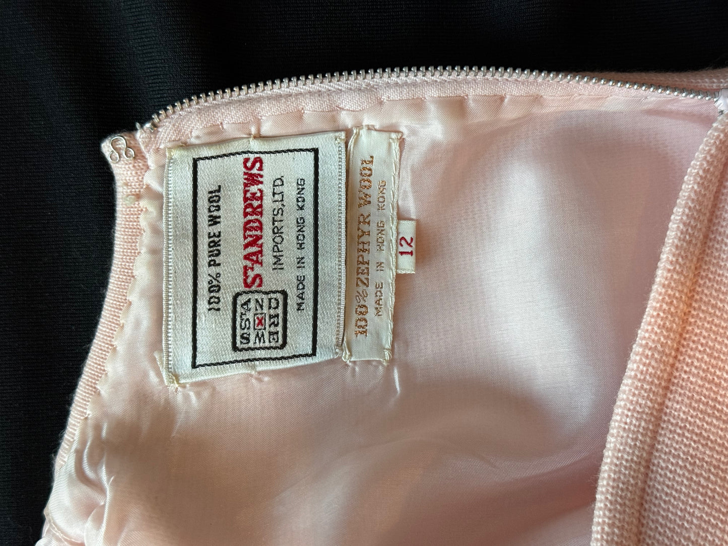 1960s Pink 100% Wool Sleeveless Top w/ White Beading