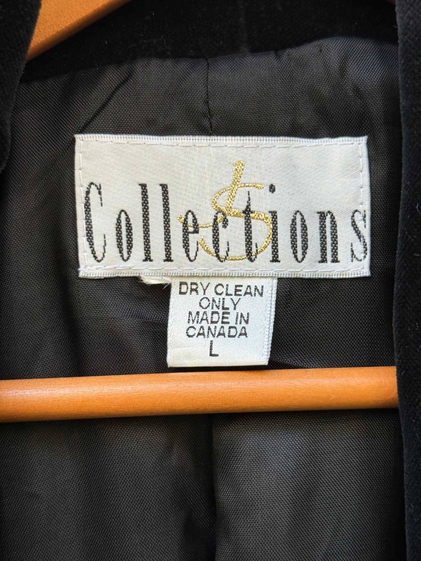 1980s Black Velvet Overcoat