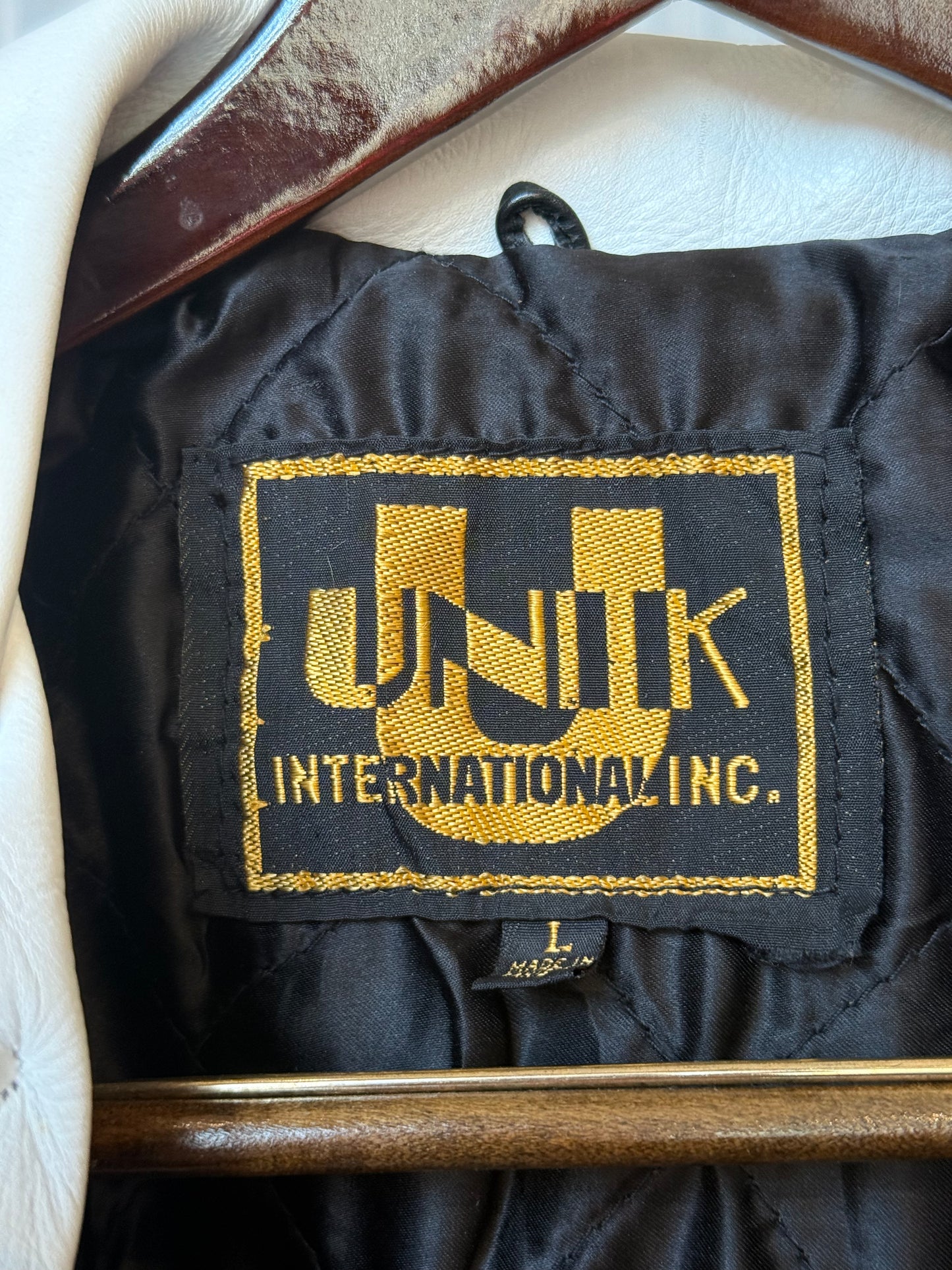 1980s Black & White Leather Biker Jacket w/ Fringe