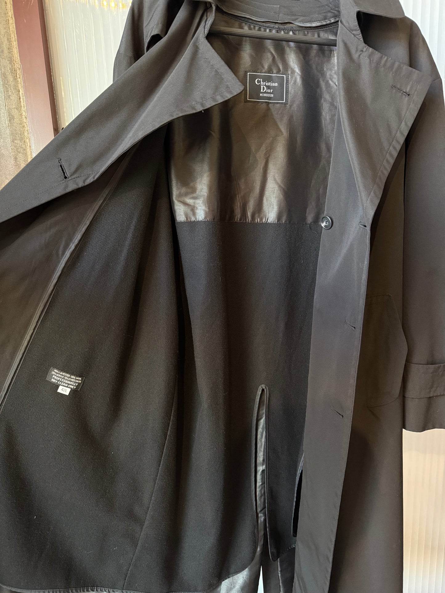 1980s Dior Black Trench Coat