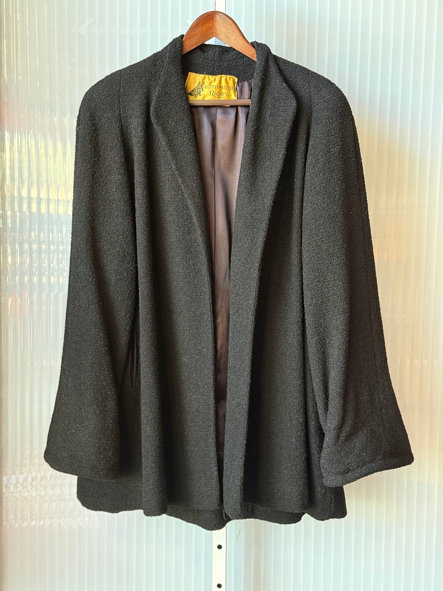 1950s/60s Black Boucle Coat