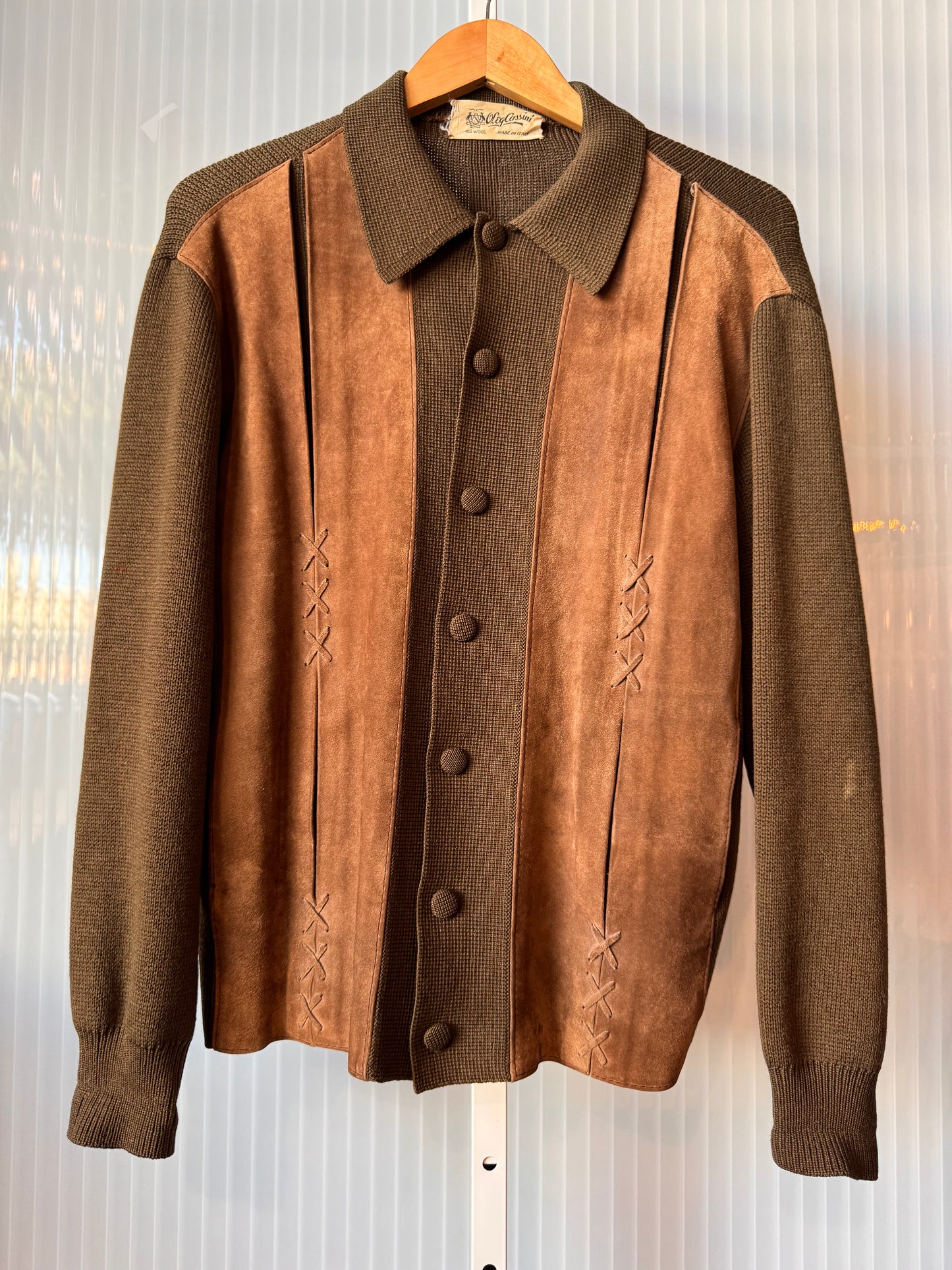 1950s Green & Brown Leather Jacket