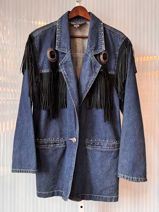 Y2K Blue Denim Western Jacket