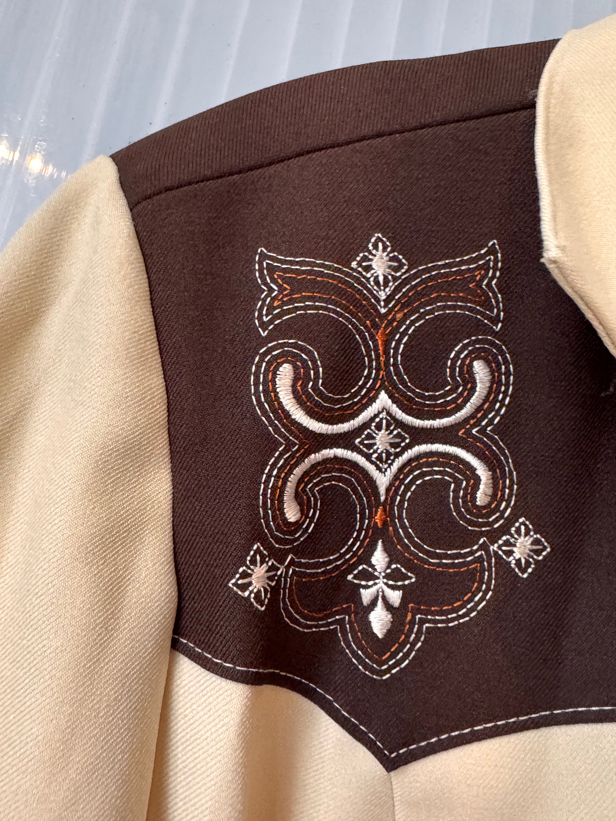 1970s Butter-Yellow & Brown Western Blazer Jacket