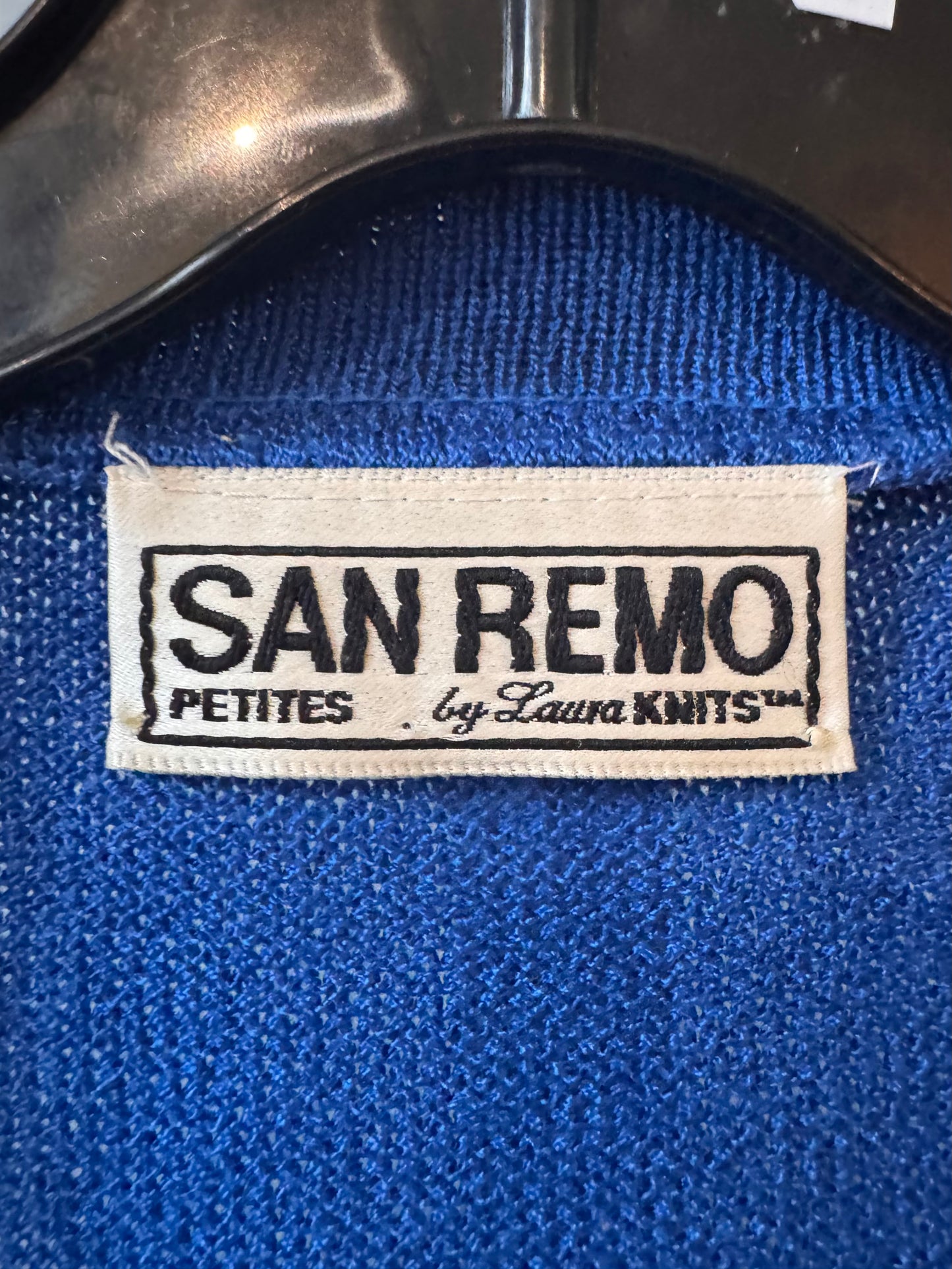 1980s Royal Blue Knit Cardigan + Pants Set