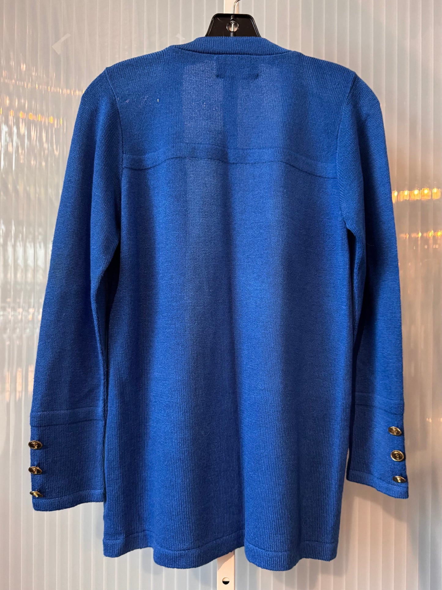 1980s Royal Blue Knit Cardigan + Pants Set