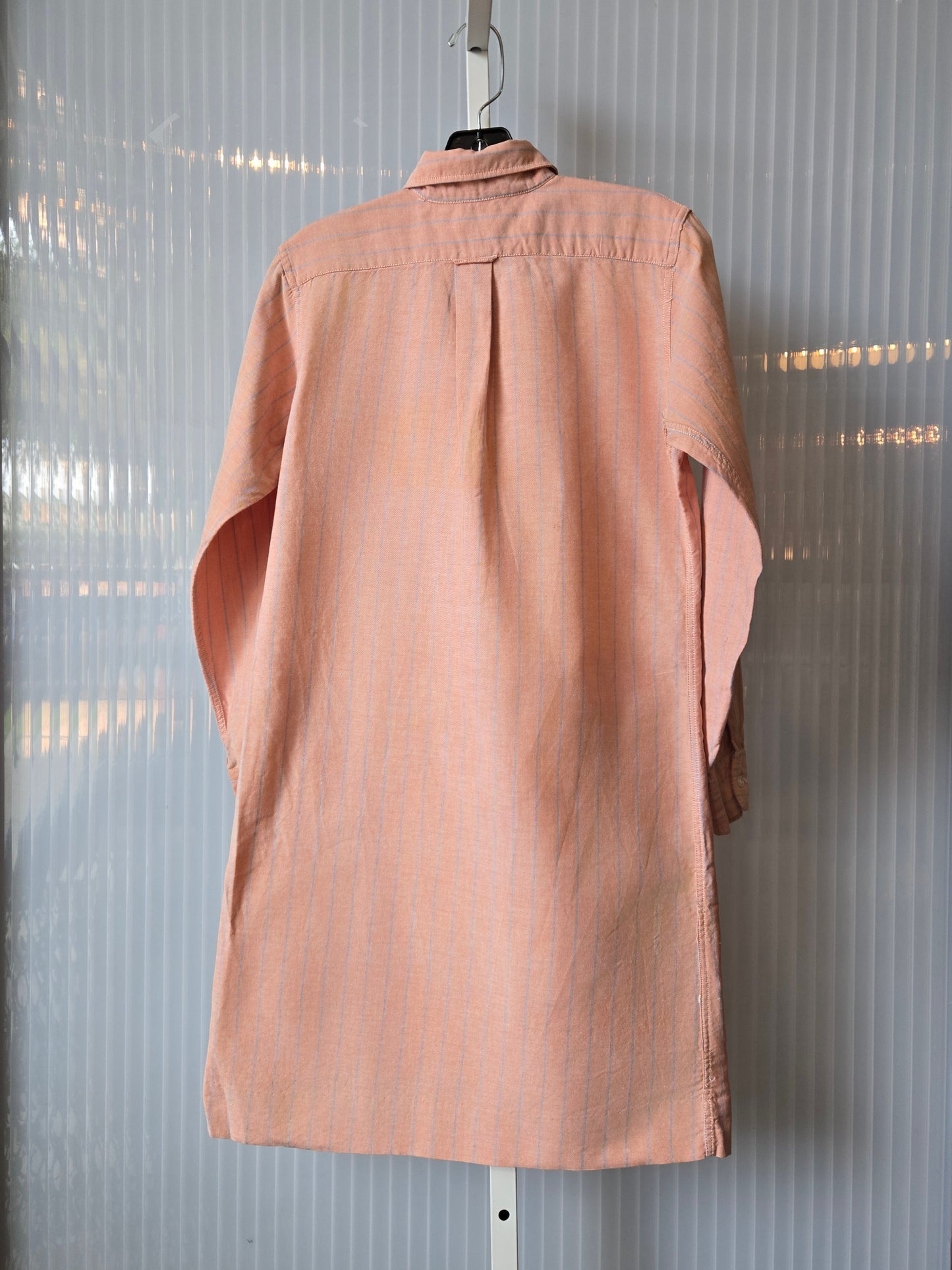 1990s Salmon Pinstripe Shirtdress