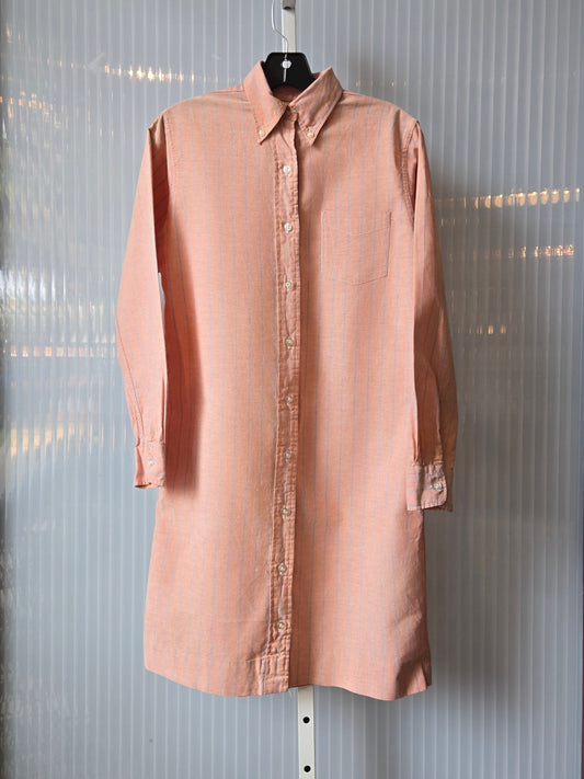 1990s Salmon Pinstripe Shirtdress
